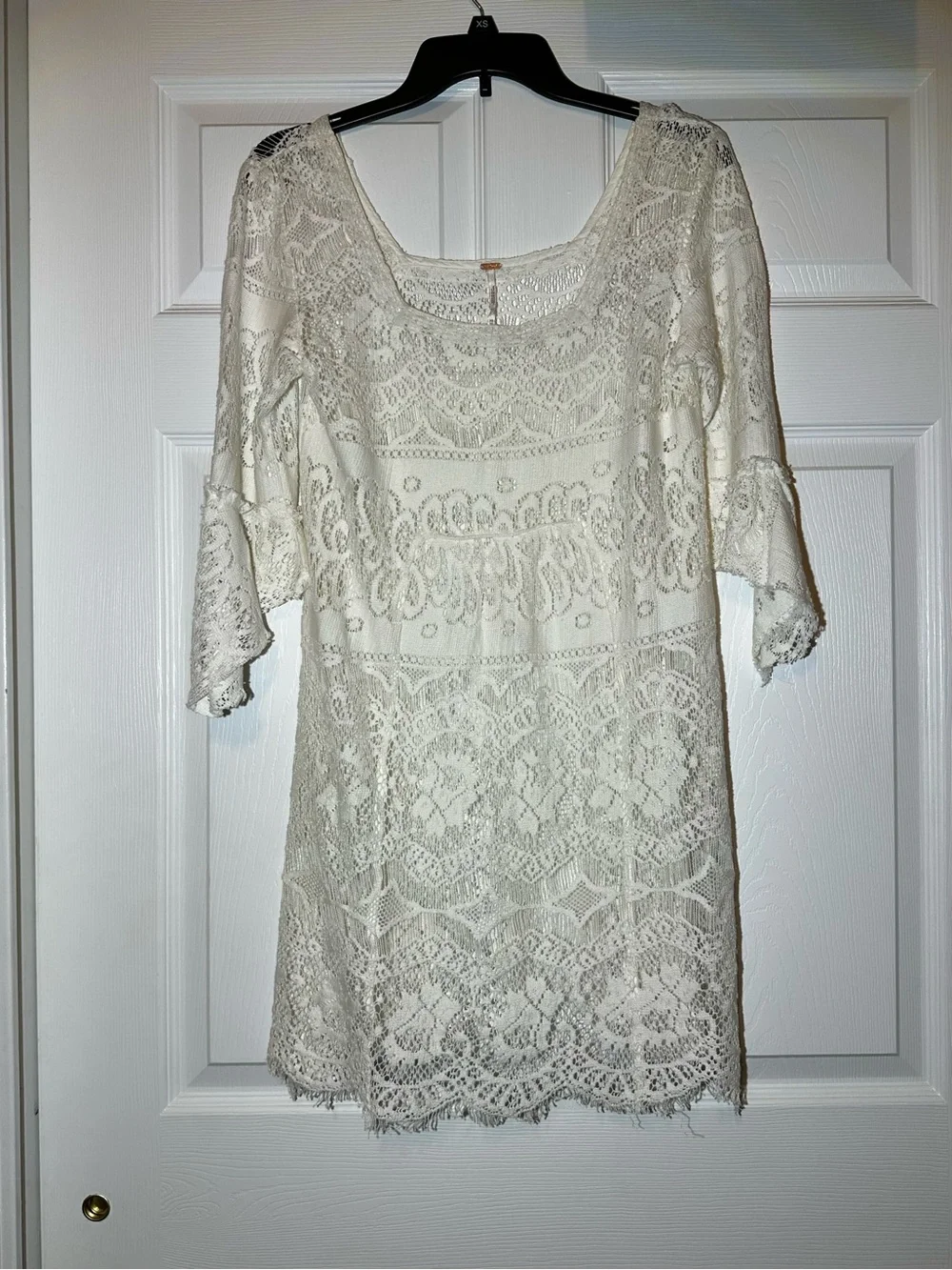 Free People White Lace Overlay Dress